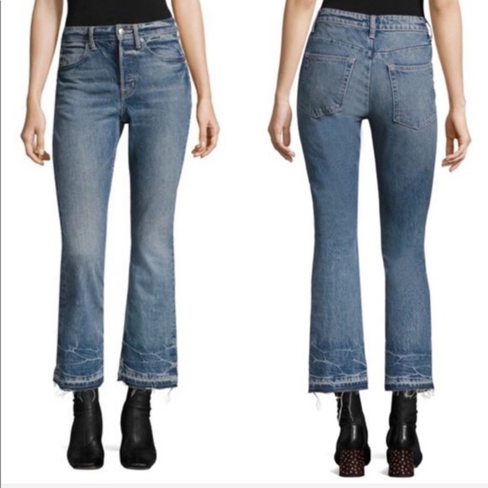 Helmut Lang Tacked Crop Flare Jeans